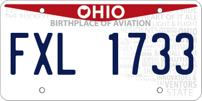 OH license plate FXL1733