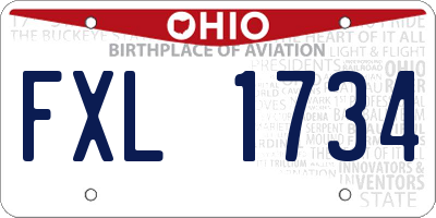 OH license plate FXL1734