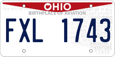 OH license plate FXL1743