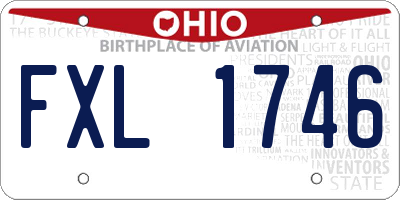OH license plate FXL1746