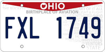 OH license plate FXL1749