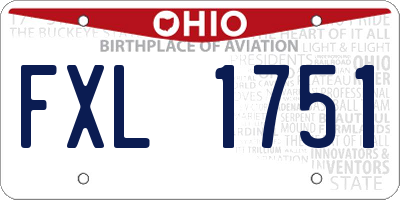 OH license plate FXL1751