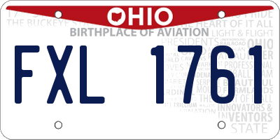 OH license plate FXL1761