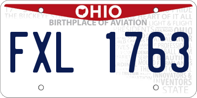 OH license plate FXL1763