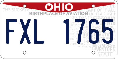 OH license plate FXL1765