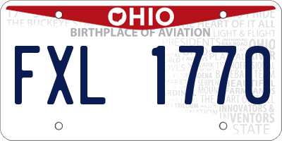 OH license plate FXL1770