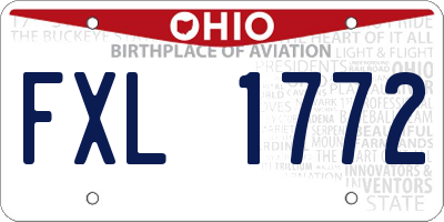 OH license plate FXL1772