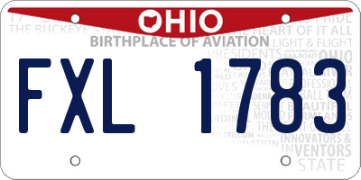 OH license plate FXL1783