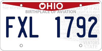 OH license plate FXL1792