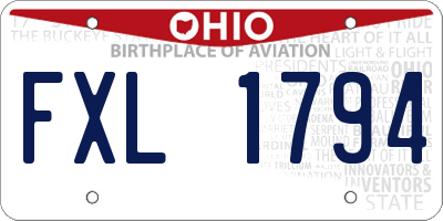 OH license plate FXL1794