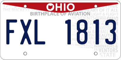 OH license plate FXL1813
