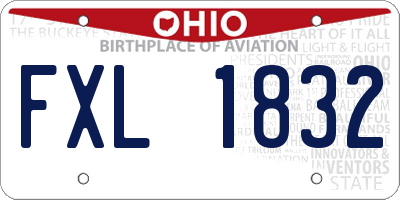 OH license plate FXL1832