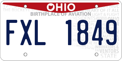 OH license plate FXL1849