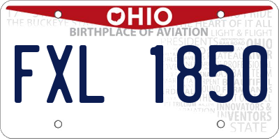 OH license plate FXL1850