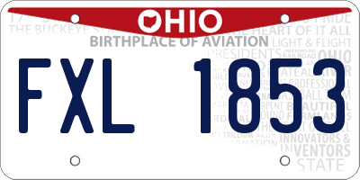 OH license plate FXL1853
