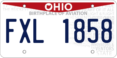 OH license plate FXL1858