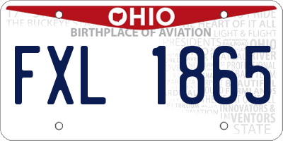 OH license plate FXL1865