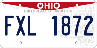 OH license plate FXL1872