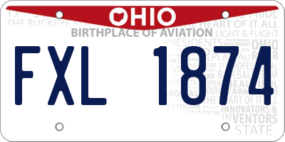 OH license plate FXL1874