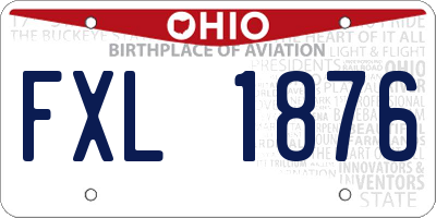 OH license plate FXL1876