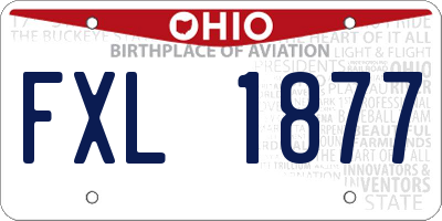 OH license plate FXL1877