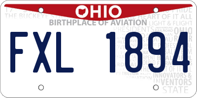 OH license plate FXL1894