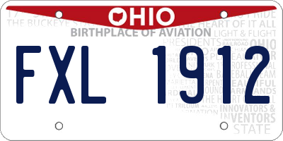 OH license plate FXL1912