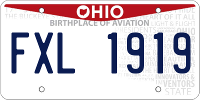 OH license plate FXL1919