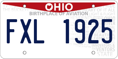 OH license plate FXL1925