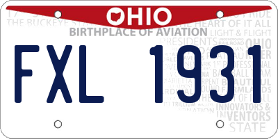 OH license plate FXL1931