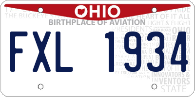 OH license plate FXL1934