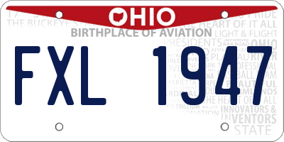 OH license plate FXL1947