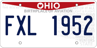 OH license plate FXL1952