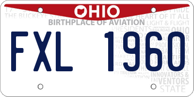 OH license plate FXL1960