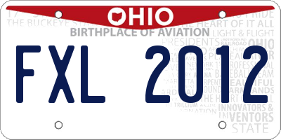 OH license plate FXL2012