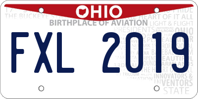 OH license plate FXL2019