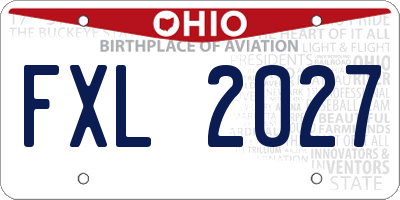 OH license plate FXL2027