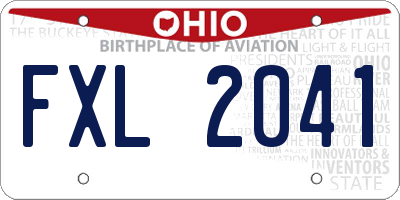 OH license plate FXL2041