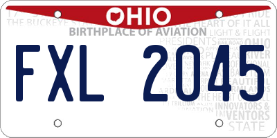 OH license plate FXL2045