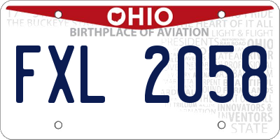 OH license plate FXL2058