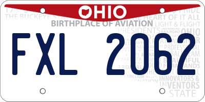 OH license plate FXL2062