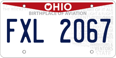 OH license plate FXL2067