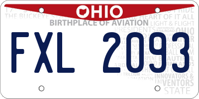 OH license plate FXL2093