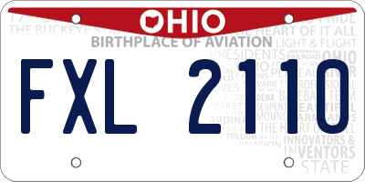 OH license plate FXL2110