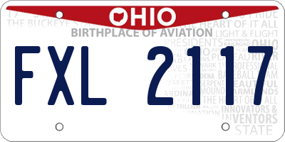 OH license plate FXL2117