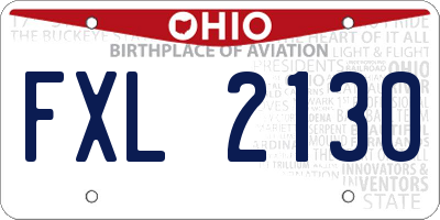 OH license plate FXL2130