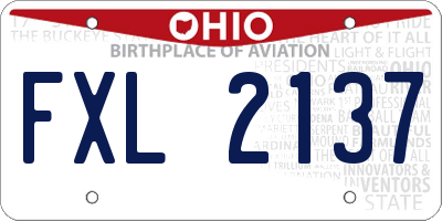 OH license plate FXL2137