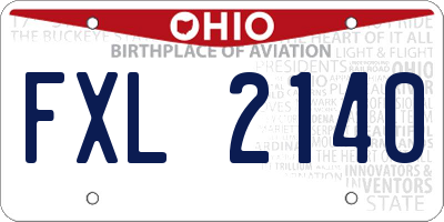 OH license plate FXL2140