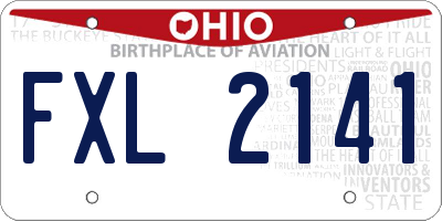 OH license plate FXL2141