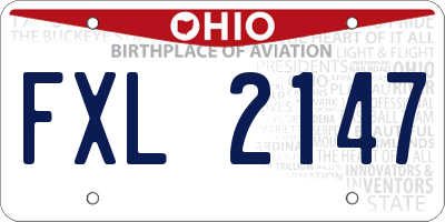 OH license plate FXL2147